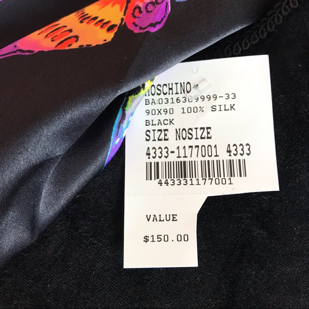 Moschino Boutique Silk Scarf Butterflies - Picture 6 of 6